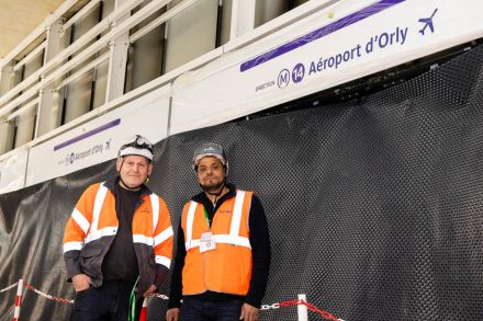 Collaborateurs SPIE sur le chantier de la Ligne 14 Sud