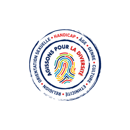 Logo de Agissons pour la diversité : handicap, âge, genre, culture, ethnicité, religion, orientation sexuelle